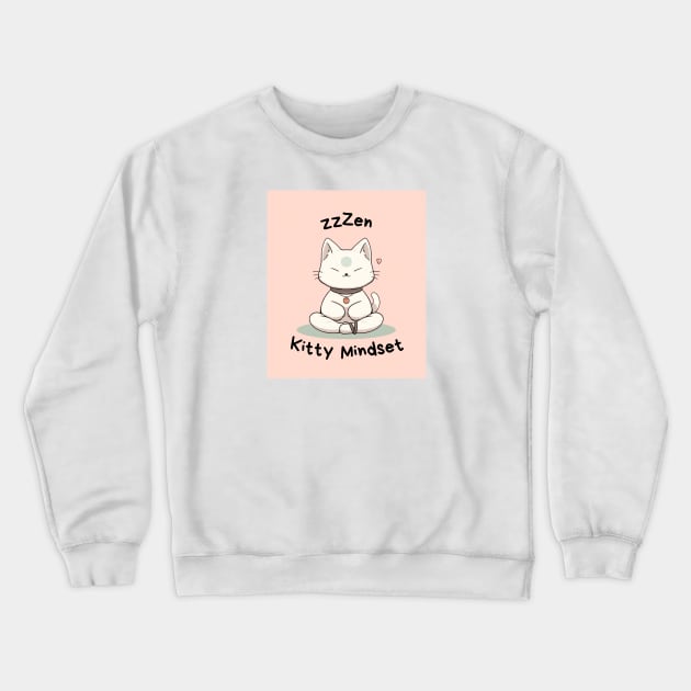 Kawaii Cute Yoga Meditating Cat Crewneck Sweatshirt by AdaMazingDesign